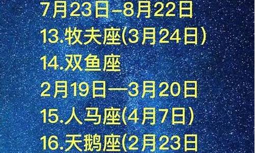 阴历月份星座对照表-阴历的星座月份表